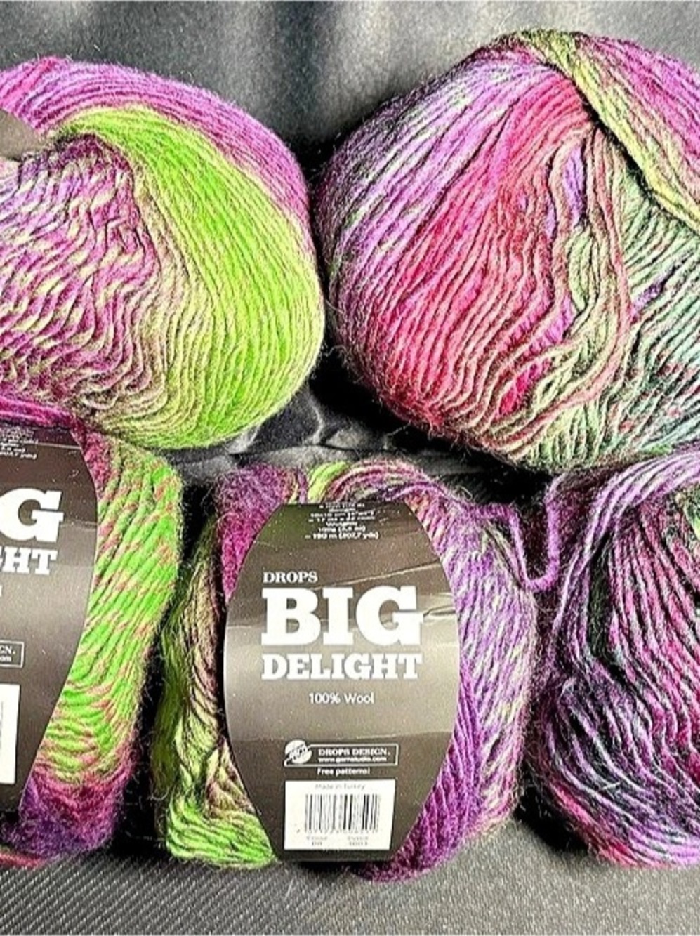 DROPS Brand Big Delight Multicolor Wool Yarn Skeins